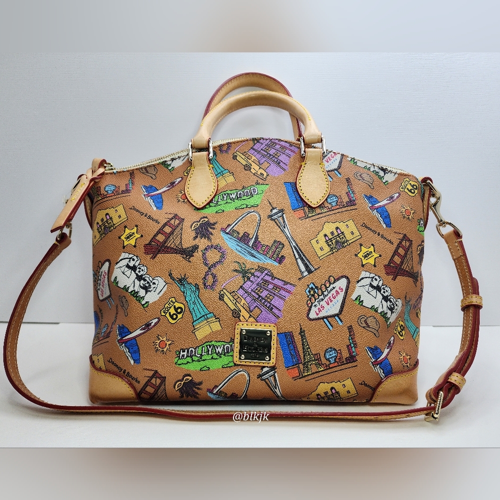 Dooney & Bourke USA Landmarks Leather Satchel  Limited Edition *Tan* EUC